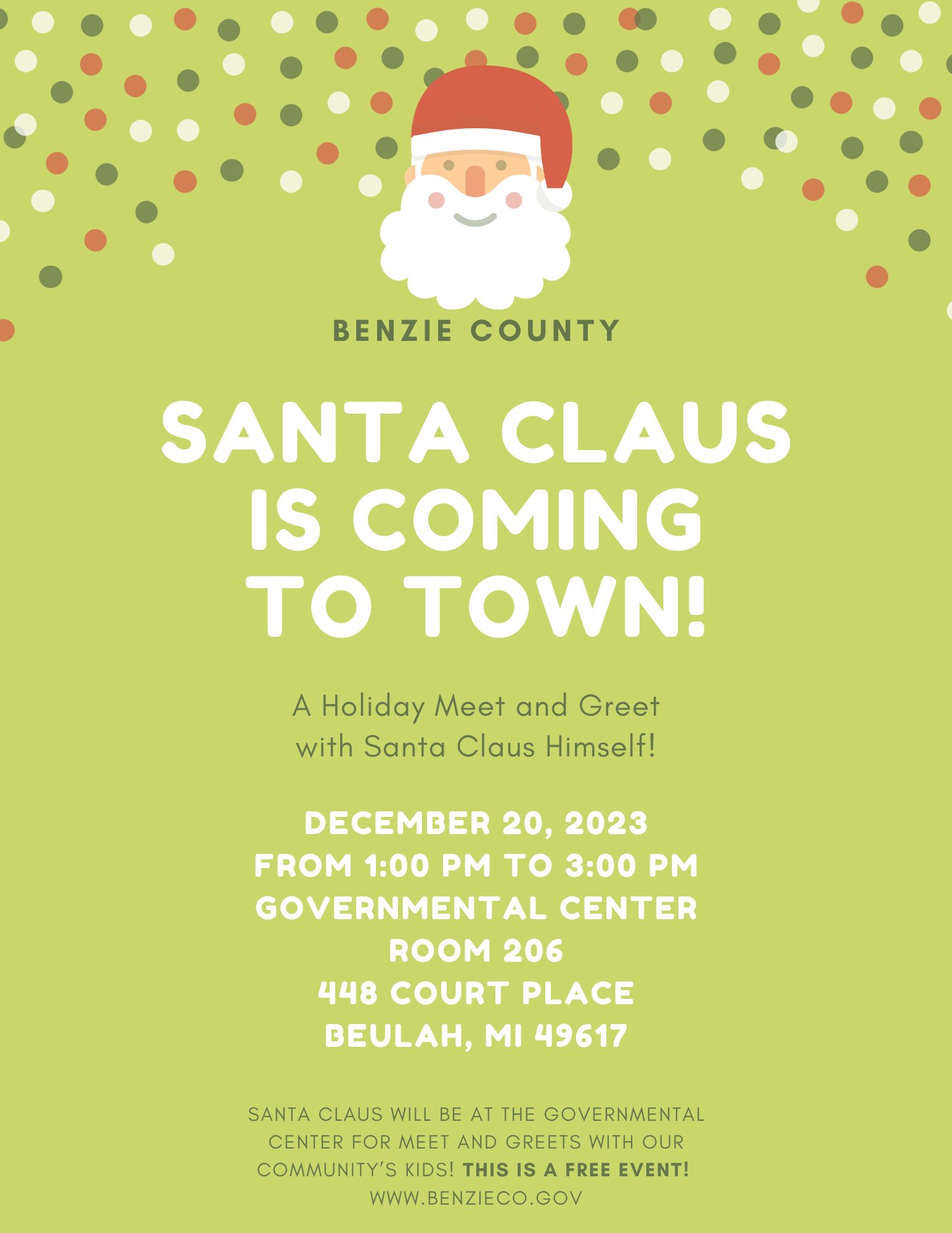 Invitation to meet Santa on December 20. 